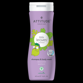 Detské telové mydlo a šampón (2v1) ATTITUDE Little leaves s vôňou vanilky a hrušky - 473 ml