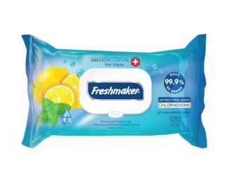 Freshmaker antibakteriálne vlhčené obrúsky na ruky a telo Lime&Mint - 120 ks Farba: s citrónom