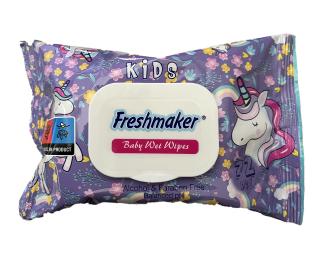 Freshmaker KIDS detské vlhčené obrúsky s viečkom - 72 ks Farba: Jednorožec