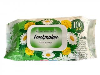 Freshmaker vlhčené obrúsky s harmančekovou vôňou a viečkom - 100 ks Farba: Zelený