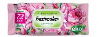 Freshmaker vlhčené obrúsky s kvetinovou vôňou - 72 ks Farba: Ružová ruža
