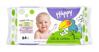 Happy Baby čistiace obrúsky hodváb a bavlna - 64 ks