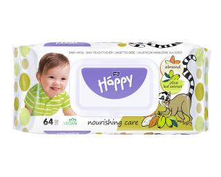 Happy Baby vlhčené obrúsky mandle a olivy - 64 ks