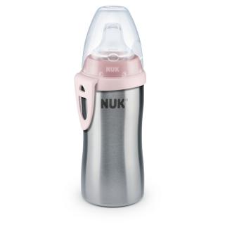 NUK FC Active Cup z vysoko kvalitnej nerezovej ocele s náustkom (215 ml) Farba: Růžová