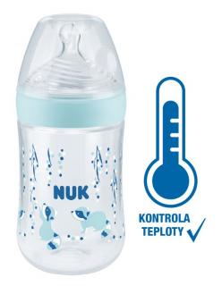 NUK Nature Sense fľaša s kontrolou teploty - 260ml Farba: Modrá