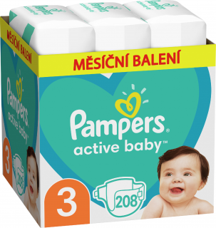Pampers Active Baby veľ. 3 - 208 ks (6-10 kg)