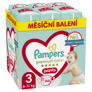 Pampers Premium Care pants 3 midi (6-11 kg) - 144 ks