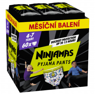 Pyžamové pantsy Pampers pre chlapcov 4-7 rokov - 60 ks (17-30 kg)