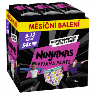 Pyžamové pantsy Pampers pre dievčatá 8-12 rokov - 54 ks (27-43 kg)