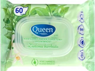 Queen vlhčený toaletný papier s vôňou zeleného čaju - 60 ks