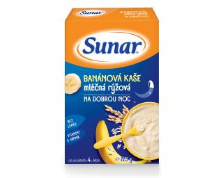 Sunar Banánová kaša mliečna ryžová na dobrú noc (225 g)
