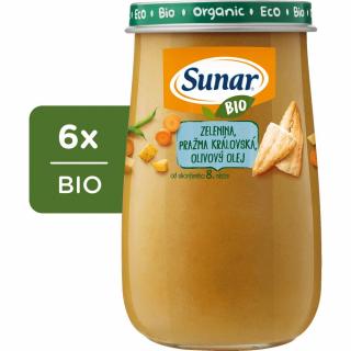 Sunar BIO zelenina, pražma kráľovská, olivový olej (6 x 190 g)