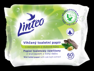 Vlhčený toaletný papier Linteo s extraktom z dubovej kôry - 60 ks
