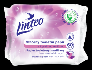 Vlhčený toaletný papier Linteo s kyselinou mliečnou - 60 ks