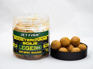 JetFish Jet Fish Legend Range boilies v dipe 250ml/20mm ŽLUTÝ IMPULS - OŘECH/JAVOR