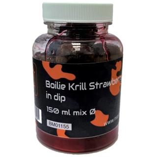 Mastodont Baits - Boilies KRILL STRAWBERRY BERGAMOT v dipe 150ml mix 20/24mm