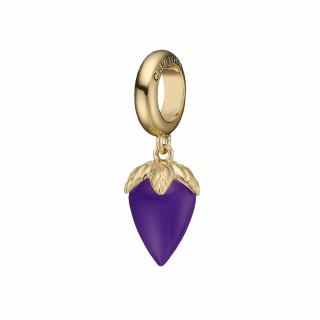 Pozlátený Strieborný korálik  Christina Purple Chalcedony