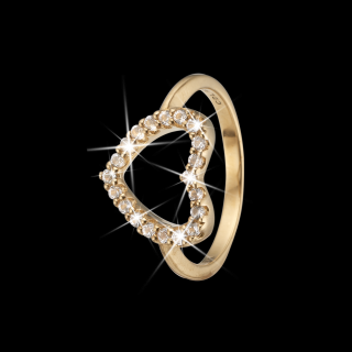 Pozlátený Strieborný prsteň Christina Topaz Heart Veľkosť: UK N/O, EUR 55