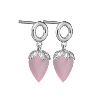 Strieborné náušnice Christina Pink Chalcedony