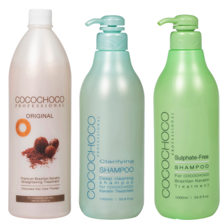 Brazílsky keratín 1000 ml+ čistiaci šampón 1000 ml + Bezsulfátový šampón 1000 ml (COCOCHOCO Professional SET 5)