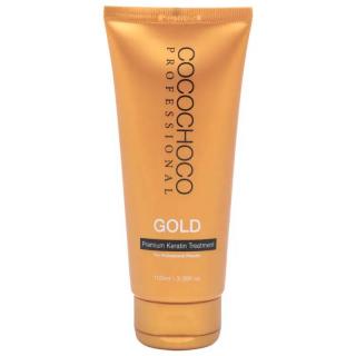 Brazílsky keratín Gold pre nepoddajné a krepovité vlasy 100 ml | COCOCHOCO® (obsahuje čiastočky 24k zlata. Pre extra hladké a lesklé vlasy)