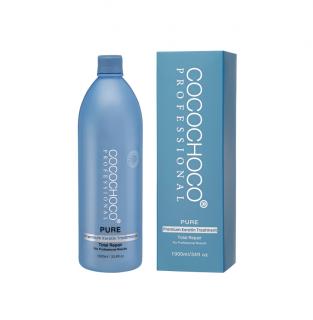 Brazílsky keratín Pure pre veľmi poškodené blond vlasy 1000 ml | COCOCHOCO® (obsahuje prírodné neutrálne vody, minerály a čistý silicon. Pre tenké a veľmi poškodené vlasy)