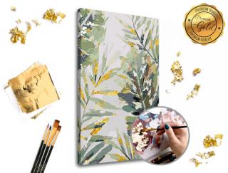 Maľovanie podľa čísel PREMIUM GOLD – V pralese (Sada na maľovanie podľa čísel ARTMIE so zlatými plátkami)