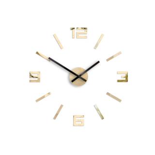 Moderné nástenné hodiny ARABIC GOLD-MIRROR goldmirror (nalepovacie hodiny na stenu)
