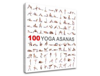 Motivačný obraz na stenu 100 Yoga asanas (obrazy s textom)