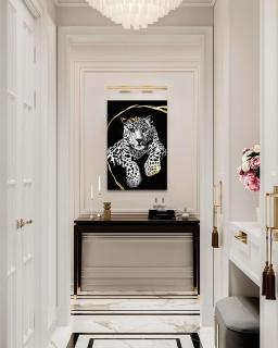 Obrazy na plátne - PREMIUM ART – Oddychujúci gepard (Kolekcia so zlatými plátkami na obraze)