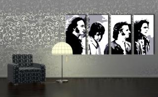 Ručne maľovaný POP Art obraz Beatles 160x80 cm (skladom)