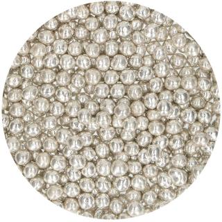 Cukrové guličky Soft Pearls - Metalické strieborné 55 g