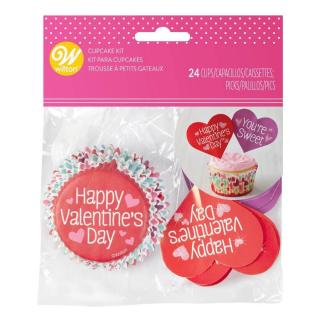 Valentínske košíčky a ozdoby na muffiny a cupcakes 24 ks