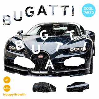 Auto Bugatti - HappyGrowth (40 ks) - Drevené puzzle