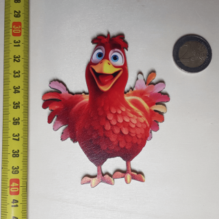 Bláznivá sliepka - Drevená magnetka - CoolArts Výška magnetky: 10 cm