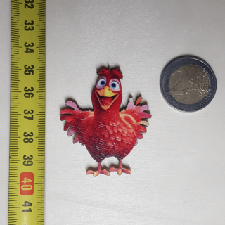 Bláznivá sliepka - Drevená magnetka - CoolArts Výška magnetky: 5 cm