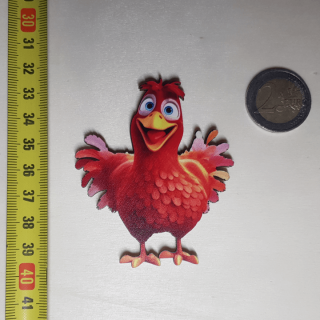 Bláznivá sliepka - Drevená magnetka - CoolArts Výška magnetky: 7 cm