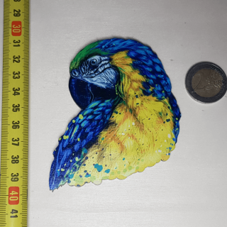 Čarovný papagáj - Drevená magnetka - CoolArts Výška magnetky: 10 cm