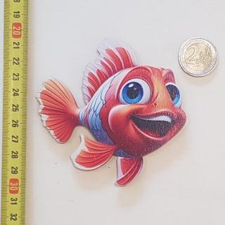 Červená ryba - Drevená magnetka - CoolArts Výška magnetky: 10 cm