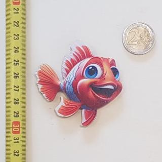 Červená ryba - Drevená magnetka - CoolArts Výška magnetky: 7 cm