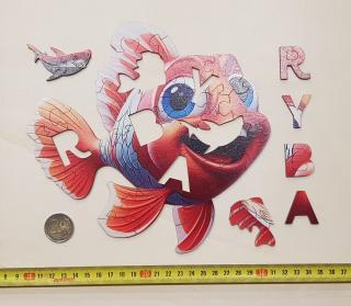 Červená ryba - Séria Abeceda - Drevené puzzle - CoolArts