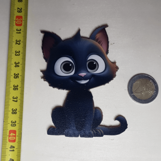 Čierna mačka - Drevená magnetka - CoolArts Výška magnetky: 10 cm