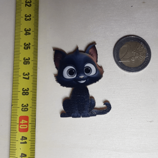 Čierna mačka - Drevená magnetka - CoolArts Výška magnetky: 5 cm