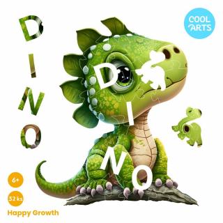 Dino - HappyGrowth (32 ks) - Drevené puzzle