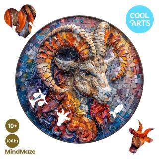 Dúhový kozorožec - Znamenie zverokruhu - MindMaze (100 ks) - Drevené puzzle