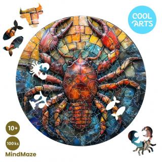 Energický rak - Znamenie zverokruhu - MindMaze (100 ks) - Drevené puzzle