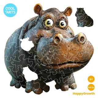 Hroch Hugo - HappyGrowth (44 ks) - Drevené puzzle