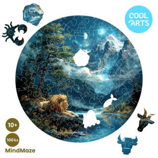 Lev pod horami - Znamenie zverokruhu - MindMaze (100 ks) - Drevené puzzle