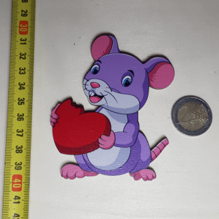 Myška - Drevená magnetka - CoolArts Výška magnetky: 10 cm