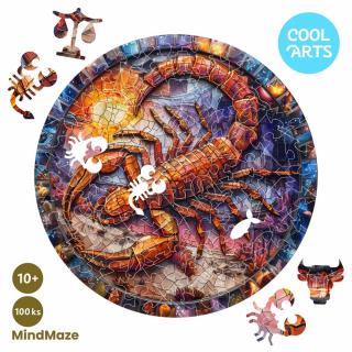 Silný škorpión - Znamenie zverokruhu - MindMaze (100 ks) - Drevené puzzle